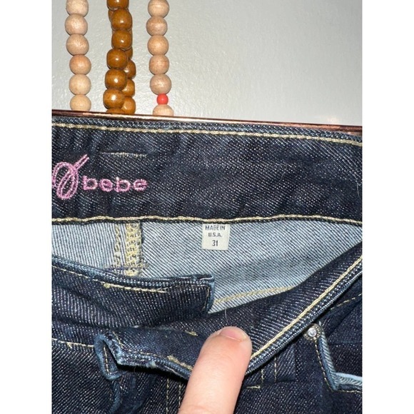BEBE Womens Dark Wash Denim Bootcut Jeans Size 31 - Picture 3 of 4